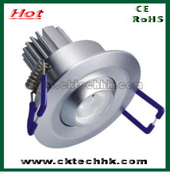 High power LED dimmable downlight 1*1W/1*3W