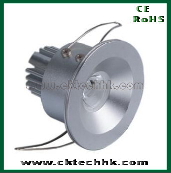 High power LED dimmable downlight 1*1W/1*3W