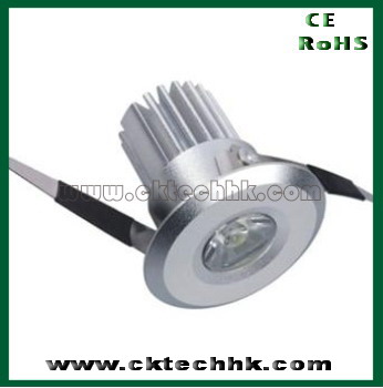 High power LED dimmable downlight 1*1W/1*3W