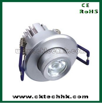 High power LED dimmable downlight 1*1W/1*3W