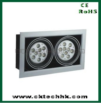 High power LED dimmable light 2*9*1W