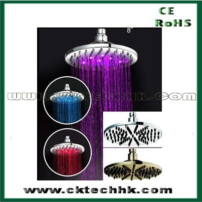 8'' led overhead faucet light, led rainfall shower lights, no ba
