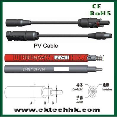 Solar PV cable with connector